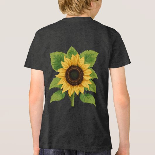 Zonnebloem & Zon – Symbool van Optimisme & Groei Tri-Blend Shirt (Achterkant)