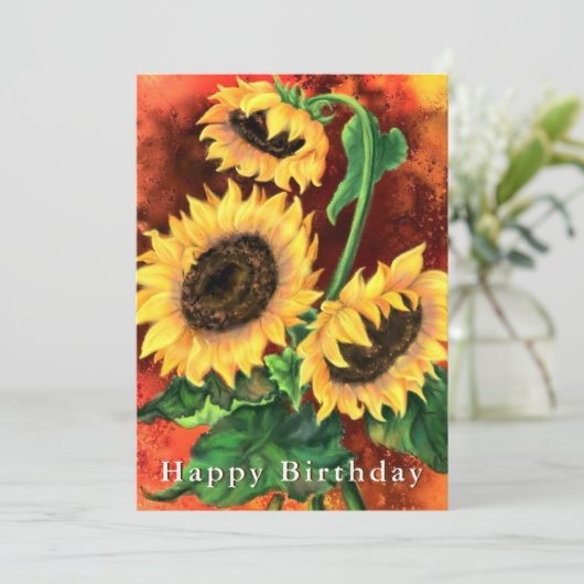 Zonnebloem Zondag Kaart - Schilderen (Staand voorkant)
