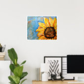 Zonnebloem zonder angst Poster (Thuiskantoor)