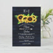 Zonnebloem Zonnebloem Land Rustic Wedding Kaart (Staand voorkant)