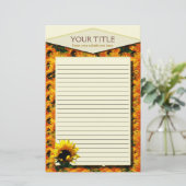 Zonnebloem Zonnebloem Lijnstationen Briefpapier (Staand voorkant)