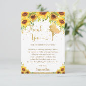 Zonnebloem Zonnebloem Melk Baby shower Birthday Bedankkaart (Staand voorkant)