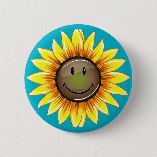 Zonnebloem, zonnebloem ronde button 5,7 cm (Voorkant)