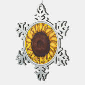 Zonnebloem Zonnebloem Zonnebloemschenken personali Tin Sneeuwvlok Ornament (Rechts)