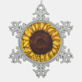 Zonnebloem Zonnebloem Zonnebloemschenken personali Tin Sneeuwvlok Ornament (Voorkant)
