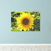 Zonnebloem - Zonnebloem - Zonnevelschildertekening Canvas Afdruk (Insitu (Houten vloer))