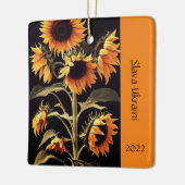 Zonnebloem Zonnebloembloem Fotoversiering Keramisch Ornament (Links)