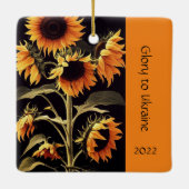 Zonnebloem Zonnebloembloem Fotoversiering Keramisch Ornament (Achterkant)