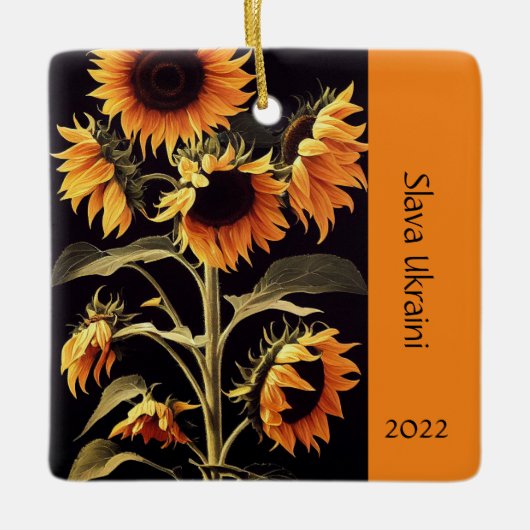 Zonnebloem Zonnebloembloem Fotoversiering Keramisch Ornament (Voorkant)