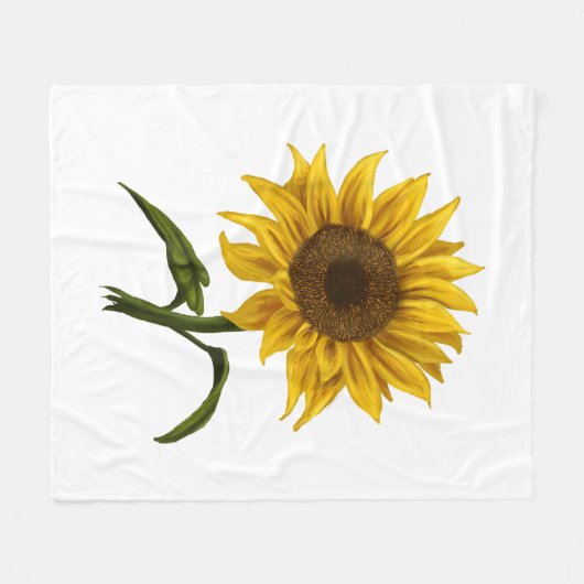 Zonnebloem Zonnebloemen Waterverf Bloem Fleece Deken (Voorkant (Horizontaal))