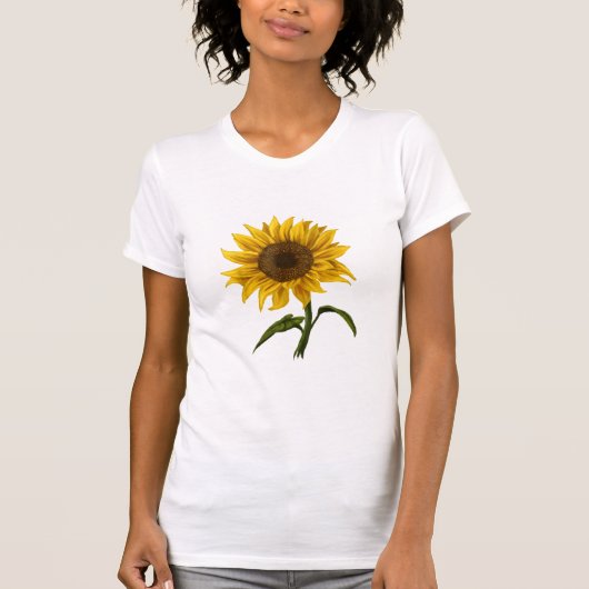 Zonnebloem Zonnebloemen Waterverf Bloem T-shirt (Voorkant)