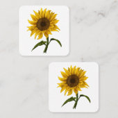 Zonnebloem Zonnebloemen Waterverf Bloem Vierkante Visitekaartje (Voorkant / Achterkant)