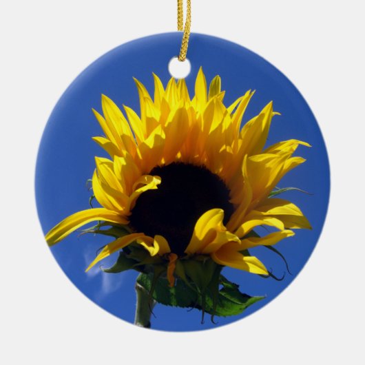 Zonnebloem Zonnebloemornament Keramisch Ornament (Voorkant)
