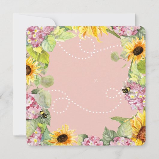 Zonnebloem Zonnebloemroze Hydrangeas I Kaart (Achterkant)