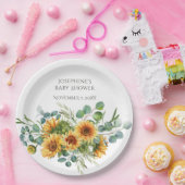 Zonnebloem Zonneschijn Herfst Baby shower Papieren Bordje (Feest)