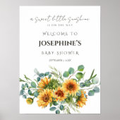 Zonnebloem Zonneschijn Herfst Baby shower Welkomst Poster (Voorkant)