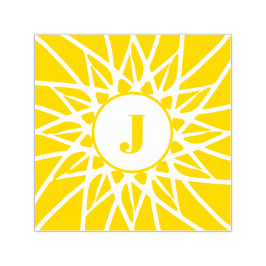 Zonnebloem Zonneschijn Zonnebloem Initiaal Monogra Zelfinktende Stempel