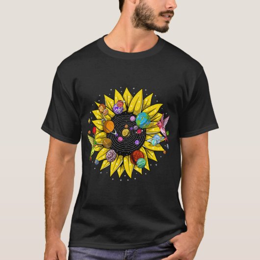 Zonnebloem Zonnestelsel T-shirt (Voorkant)