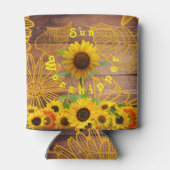 Zonnebloem Zonnewerper Hou het koud Blikjeskoeler (Achterkant)