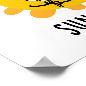 Zonnebloem Zonnezon en Bloem Pun Poster (Hoek)