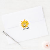 Zonnebloem Zonnezon en Bloem Pun Ronde Sticker (Envelop)