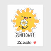 Zonnebloem Zonnezon en Bloem Pun Sticker (Vel)