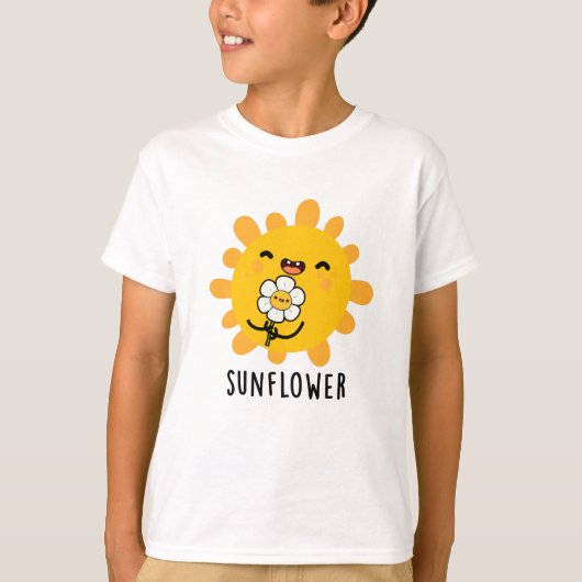 Zonnebloem Zonnezon en Bloem Pun T-shirt (Voorkant)