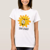 Zonnebloem Zonnezon en Bloem Pun T-shirt (Voorkant)