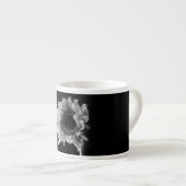Zonnebloem - Zwart en Wit Foto Espresso Kop (Voorkant rechts)