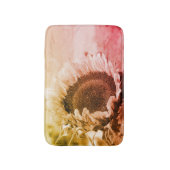 Zonnebloem, zwart en wit, vervormd, badmat (Voorkant Verticaal)