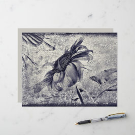 Zonnebloem  zwart en witte Antiek textuur