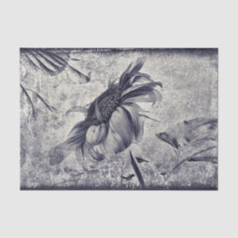 Zonnebloem  zwart en witte Antiek textuur Tissuepapier