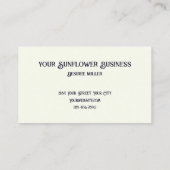 Zonnebloem  zwart en witte ephemera textuur visitekaartje (Achterkant)