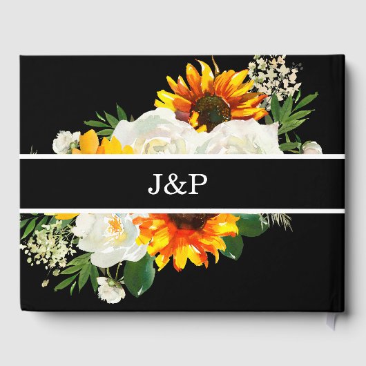 Zonnebloem - zwart gastenboek (Achterkant)