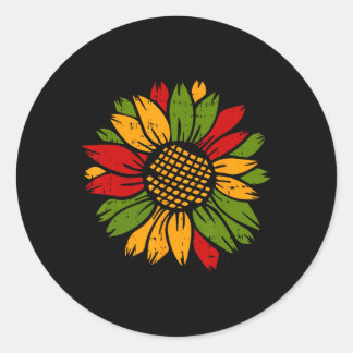 Zonnebloem Zwart Geschiedenis Maand Kleuren Mannen Ronde Sticker