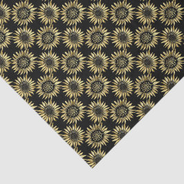 Zonnebloem Zwart & Goud Gotisch Tissuepapier