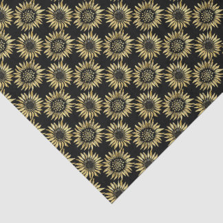 Zonnebloem Zwart & Goud Gotisch Tissuepapier