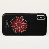 Zonnebloem zwart roze & bruin Case-Mate iPhone case (Achterkant (horizontaal))