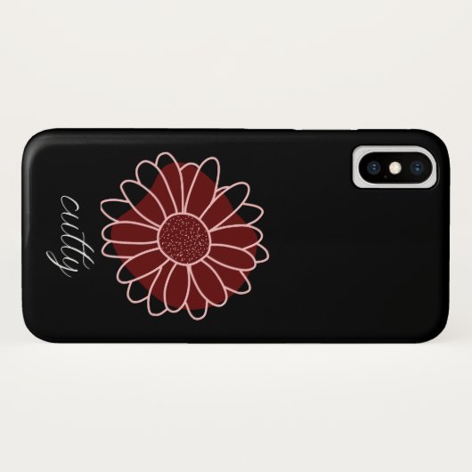 Zonnebloem zwart roze & bruin Case-Mate iPhone case (Achterkant (horizontaal))