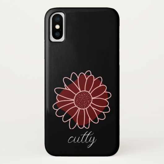 Zonnebloem zwart roze & bruin Case-Mate iPhone case (Achterkant)