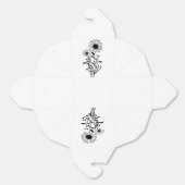 Zonnebloem Zwart Wit Bloemen Trouwfeest Bedankdoosjes (Ongevouwen)