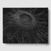 Zonnebloem Zwart-wit Bloemenkunst Elegant Gastenboek (Achterkant)