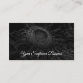 Zonnebloem Zwart-wit Bloemenkunst Elegant Visitekaartje (Voorkant)