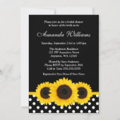 Zonnebloem Zwart-wit Polka Dot Vrijgezellenfeest Kaart (Voorkant)