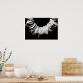 Zonnebloem Zwart-wit Poster (Keuken)