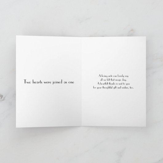 Zonnebloem Zwart Wit Stip Huwelijk Dank Je Bedankkaart (Binnen)