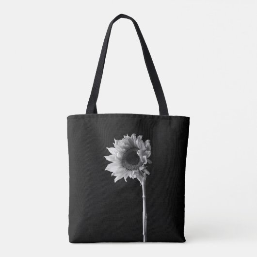 Zonnebloem - Zwarte en witte foto Tote Bag (Achterkant)