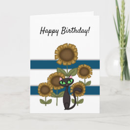 Zonnebloem Zwarte Kat Kaart