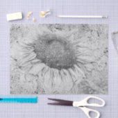 Zonnebloem  Zwarte Wit Onderdruk Textuur Tissuepapier (Craft)