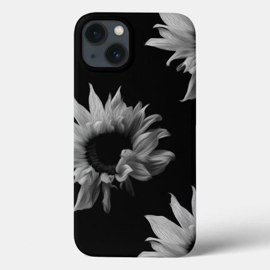 Zonnebloem - Zwarte & Witte Kunstfoto Case-Mate iPhone Case (Achterkant)